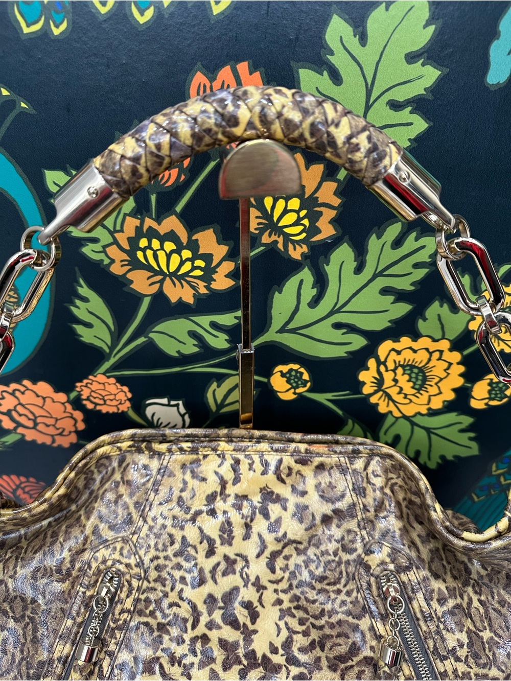 Bally Joletta A/85 Butterfly Print Leather Bag Made in Switzerland + Strap - Picture 6 of 13